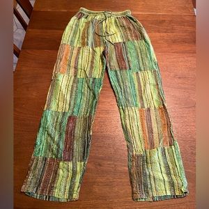 Little Bazaar Seaweed Striped Bohemian Pants. Size OS women (made to fit S-L)